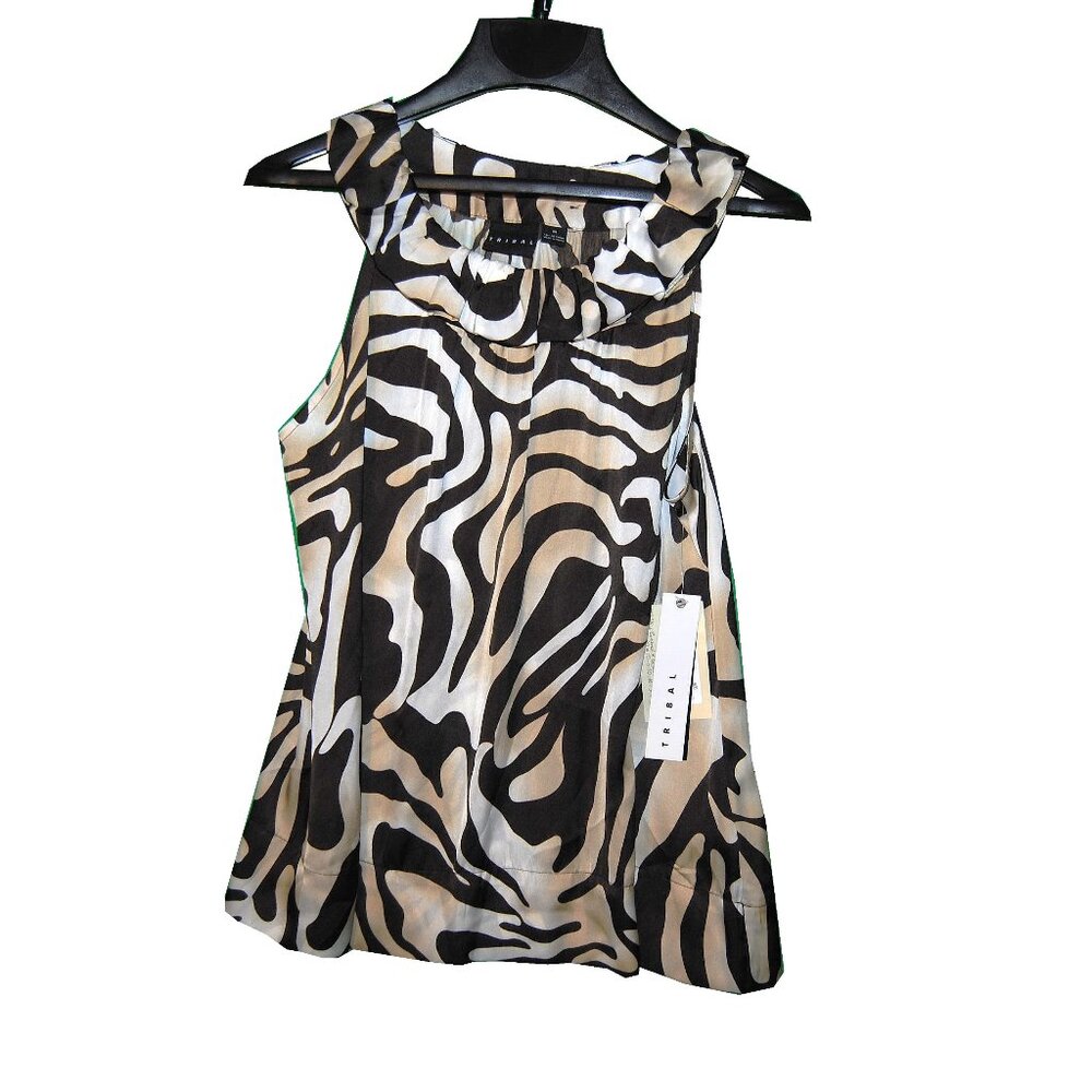 Tribal Sleeveless Top, Animal Print, Size M, New w/Tags